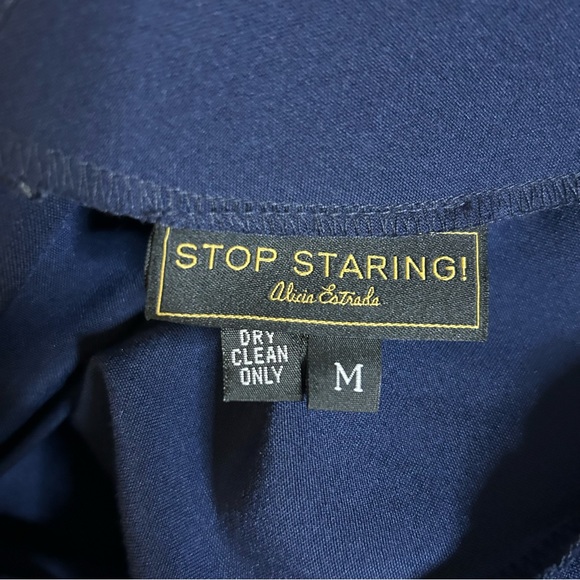 NWT Stop Staring 30s Style Navy Pin Up Dress Size Medium - Picture 15 of 15